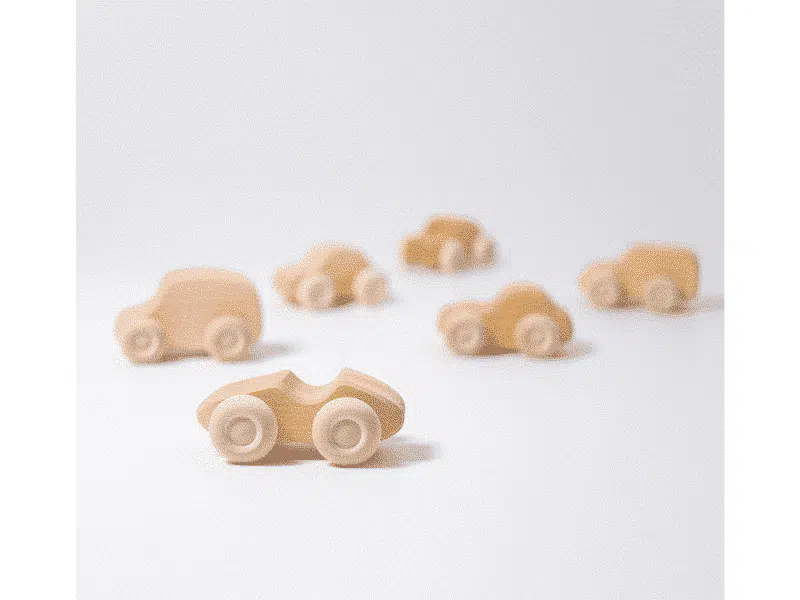 6 voitures en bois (naturel) – Grimm’s