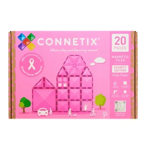 Connetix Tuiles Magnétiques – Coffret caritatif Édition rose 20 morceaux