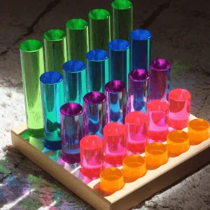 Cylindres transparents avec plateau (25) – Bauspiel