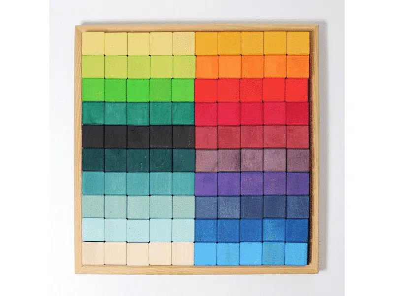 Très grand ensemble de construction en bois – 100 Cubes – Grimm’s