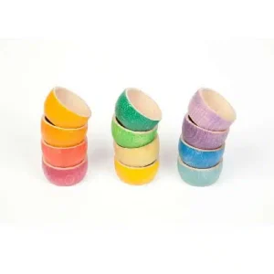 12 Bols en bois colorés – Grapat