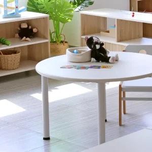 Plateau de table circulaire – Bois naturel ou blanc – 90 x 90