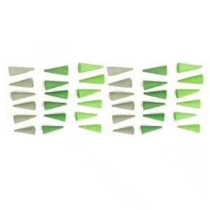 36 Cônes en bois (vert) – Mandala – Grapat