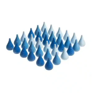 36 Gouttes de pluie en bois (bleu) – Mandala – Grapat