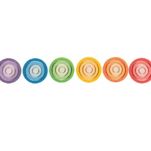 24 anneaux de nid en bois colorés – Grapat