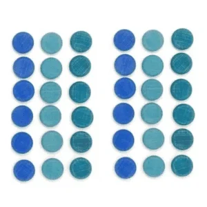 36 Pièces de monnaie en bois (bleu) – Mandala – Grapat