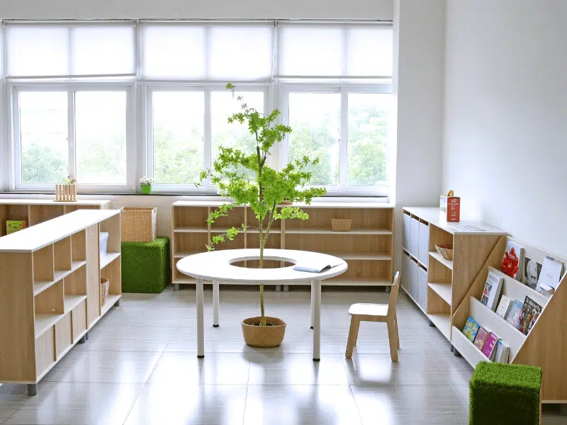 Plateau de table circulaire avec trou central – Bois naturel ou blanc – 120 x 120 – Image 3