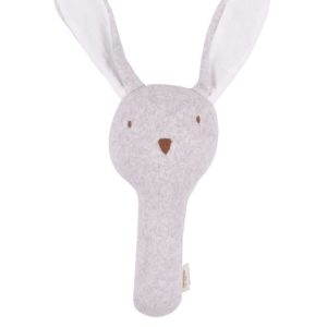 Hochet jouet lapin gris chiné Malomi
