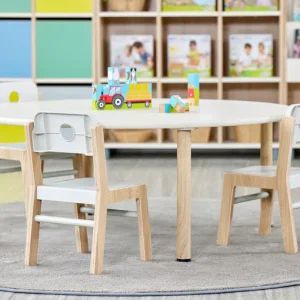 Plateau de table circulaire – Bois naturel ou blanc – 120 x 120