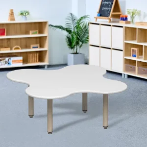 Plateau de table en forme de trèfle – Bois naturel ou blanc – 80 x 80