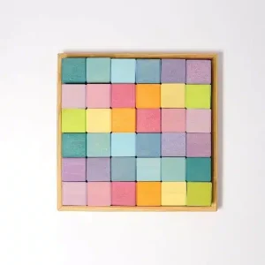 Ensemble de construction pastel en bois – 36 Cubes – Grimm’s