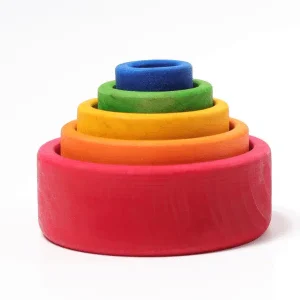 5 Bols empilables multicolores (rouges) – Grimm’s