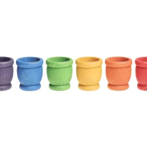 6 Pots en bois colorés – Grapat