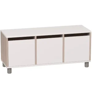 Meuble de rangement fermé avec portes – 3 compartiments et 1 étage