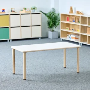 Plateau de table rectangulaire – Bois naturel ou blanc – 120 x 60