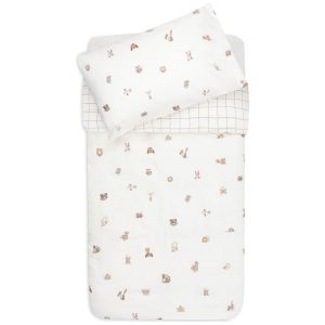 Housse de couette + taie d&rsquo;oreiller Animal Friends (100 x 140 cm)