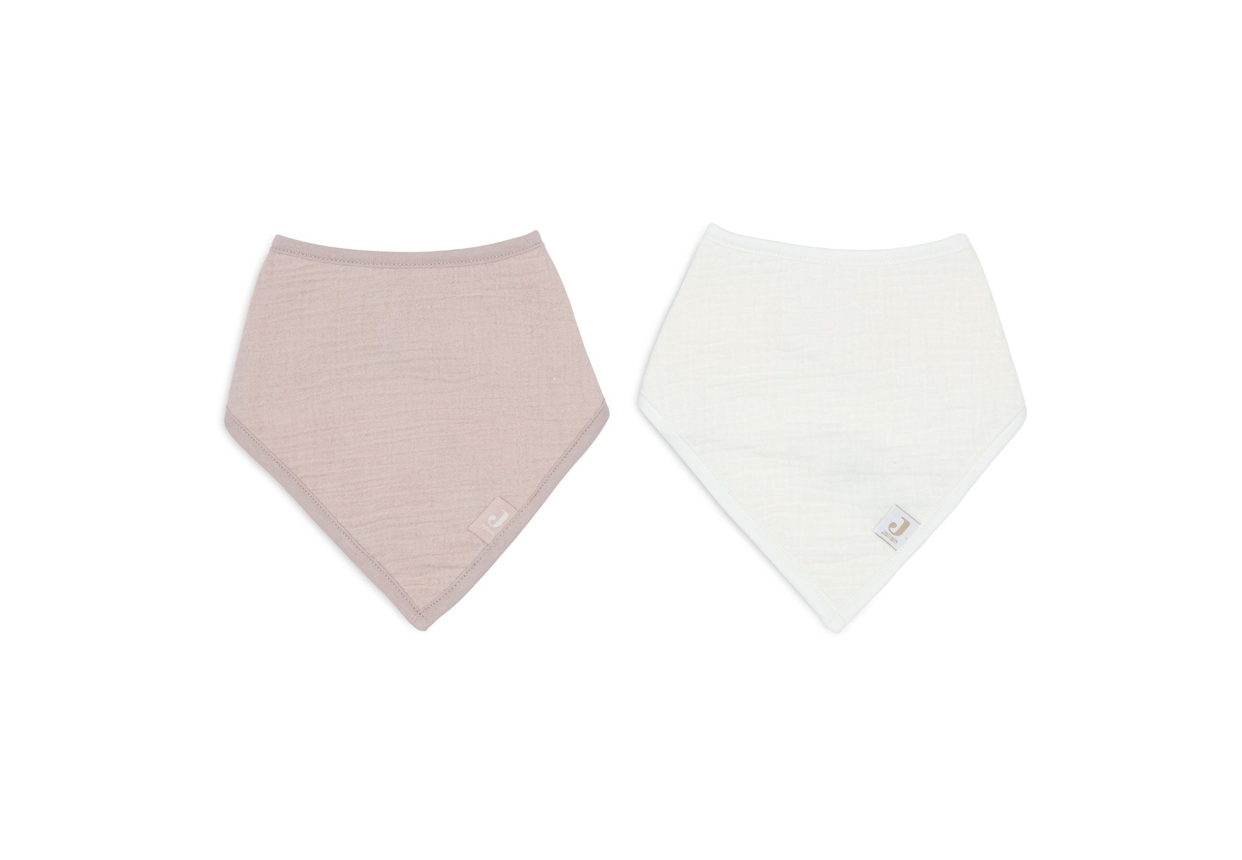 Bavoir Bandana lot de 2 gaze de coton | Wild rose Oatmeal – Image 2