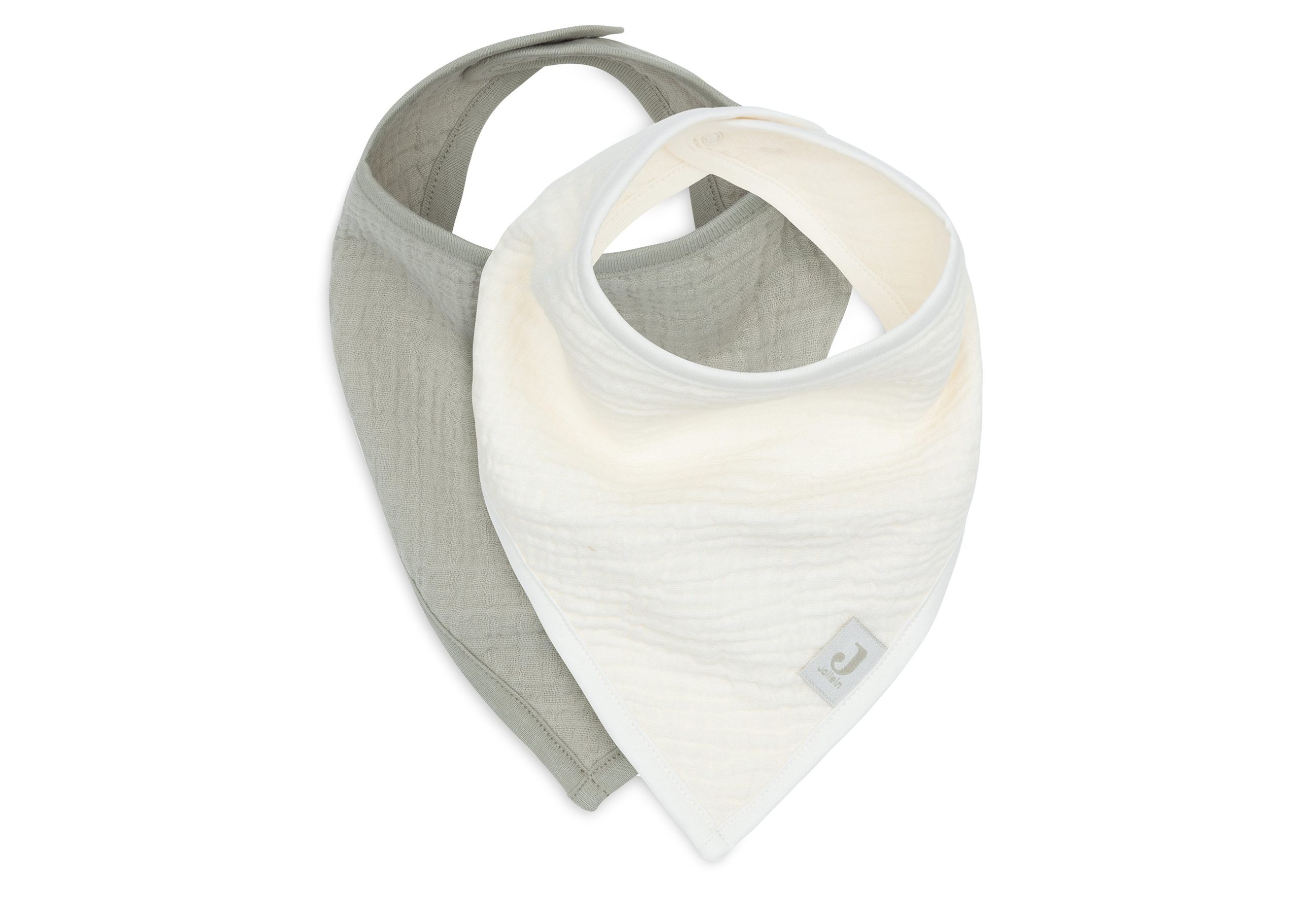 Bavoir Bandana lot de 2 gaze de coton | Olive green Oatmeal