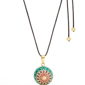 Bola de grossesse email multicolore doré à l’or fin 18 carats magnolia