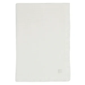 Couverture 75 x 100 cm gaze de coton frangée | Ivoire