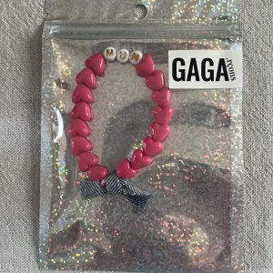 Bracelet MUM – Rose Fuchsia, Blanc doré & Jean