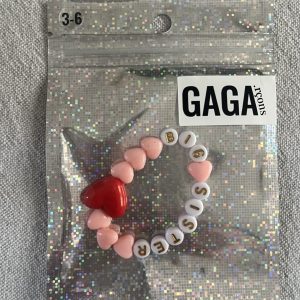 Bracelet enfant BIG SISTER – Candy, Blanc doré & Maxi coeur