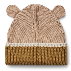 Bonnet Gina, 9-12 mois | Dark rose sandy golden caramel