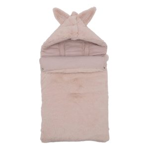 Nid d’ange fausse fourrure angora doublé gaze de coton – pétale