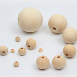 Perles en bois brut 15 mm – Lot de 15