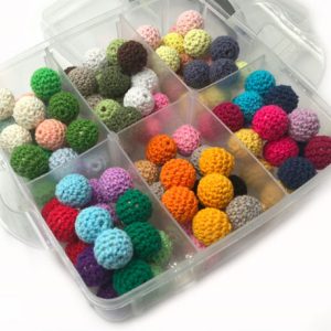 Perles en tricot 14 mm – Couleur au choix – Lot de 2