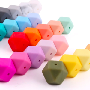 Perles en silicone hexagonale 20 mm – Lot de 2