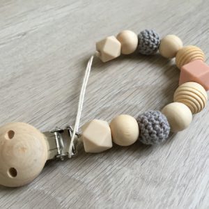 Attache tétine Pralognan-la-vanoise gris-pêche