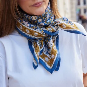 Foulard indien – Azur indigo