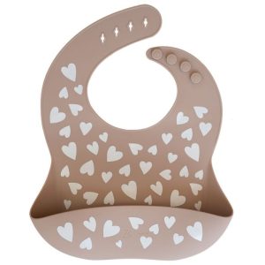 Bavoir en silicone Fall In Love taupe rose