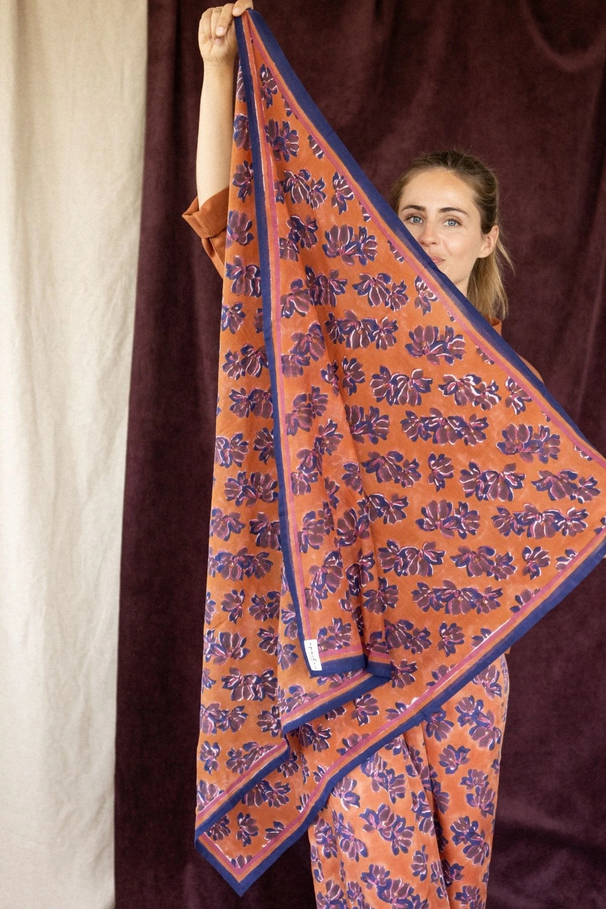 Big Foulard Dupatta Violeta | rust – Image 4
