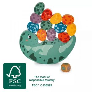 Jeu d&rsquo;équilibre « Dino » FSC 100% | Motricité | Jouets en bois