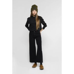 Jeans wide leg Alexgi taille haute noir