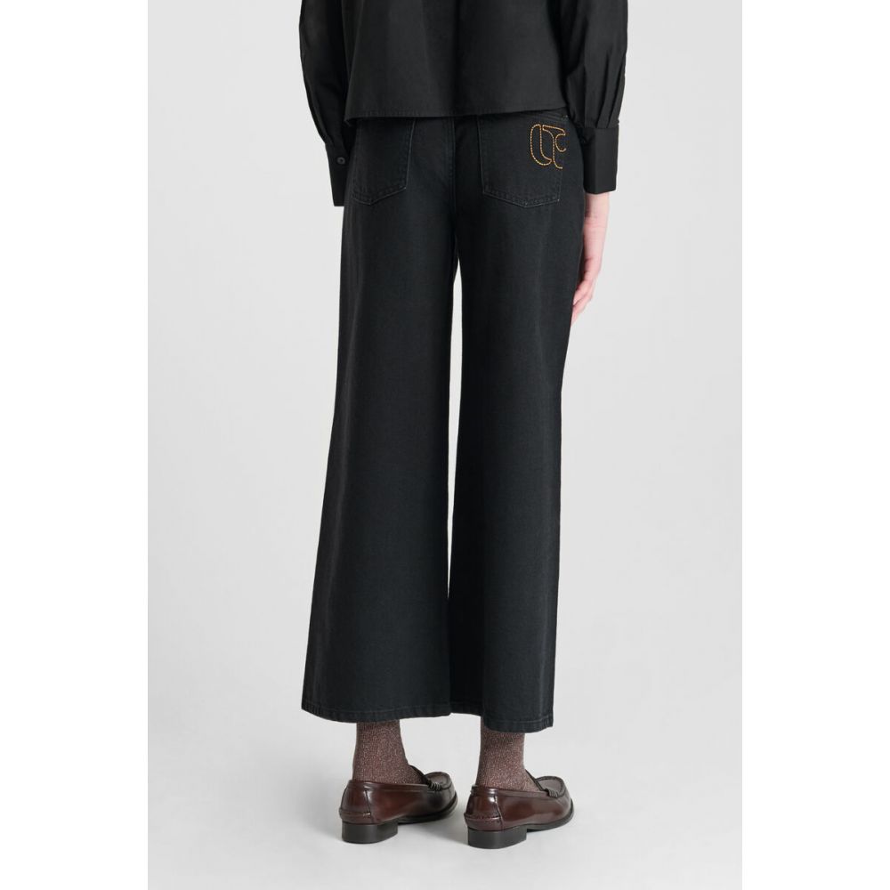 Jeans wide leg Alexgi taille haute noir – Image 2