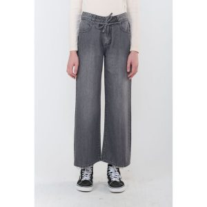 Jeans wide leg Alexgi taille haute gris