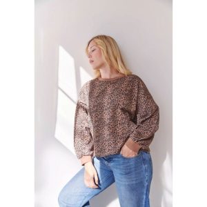 Sweat fluide 100% Coton BIO – Léopard Marron