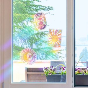 Set de 4 Autocollants Électrostatiques Attrape-Soleil pour Fenêtre (LEGAMI)