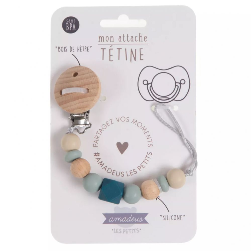 ATTACHE TETINE SAUGE BLEU Sans BPA