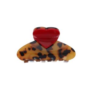 Pince coeur rouge leopard