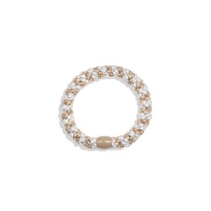 KKNEKKI White-Beige glitter stripe