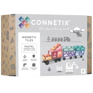 Connetix Tuiles Magnétiques – Ensemble de Transport Pastel