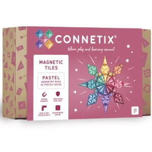 Connetix Tuiles Magnétiques – Ensemble géométrique Pastel 40 morceaux