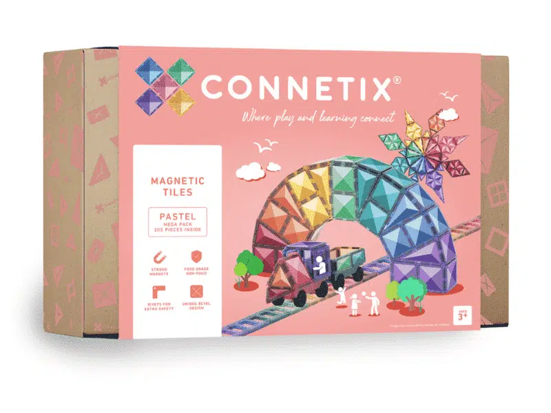 Connetix Tuiles Magnétiques – Ensemble Méga 202 morceaux Pastel