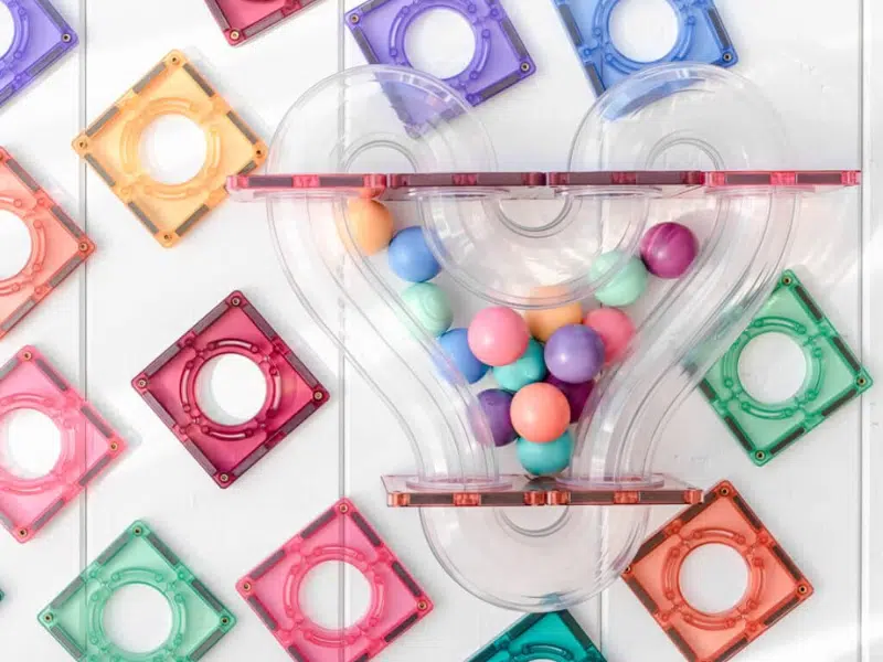 Connetix Tuiles Magnétiques – Ensemble Parcours de balles 106 Morceaux Pastel – Image 5