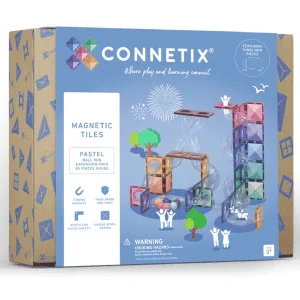 Connetix Tuiles Magnétiques – Ensemble Parcours de balles 80 Morceaux Pastel