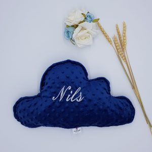 Coussin Nuage Minky Bleu Roi